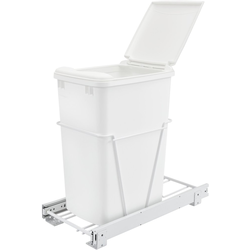 32% OFF 35 Quart Single Trash Pull-Out Waste Container with Lid, Min. Cabinet Opening: 10-5/8" Wide, White
