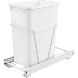 35 Quart Bottom Mount Single Trash Pull-Out Waste Container, Min. Cabinet Opening: 10-3/4" Wide, White