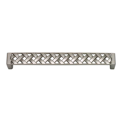 Lattice 6-5/16 Inch Center to Center Brushed Nickel Cabinet Pull