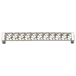 Lattice 6-5/16 Inch Center to Center Polished Nickel Cabinet Pull