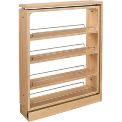 6 Inch Width Kitchen Base Cabinet Filler with Adjustment Shelves, Natural, Min. Cabinet Opening: 6-1/8" W x 23-1/4" D x 30-1/8" H