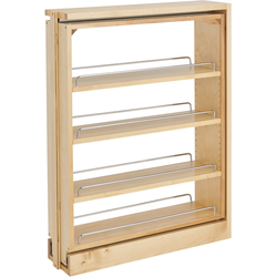 6 Inch Width Wood Kitchen Base Cabinet Filler Pull-Out with Soft-Close Slides, Natural, Min. Cabinet Opening: 6-1/8" W x 23-1/4" D x 30-1/8" H