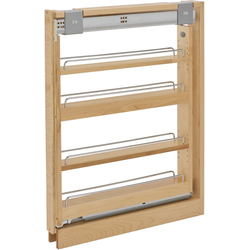 3 Inch Width Pull-Out Kitchen Base Cabinet Filler with Blumotion Soft-Close Slides, Natural, Min. Cabinet Opening: 3-1/8" W x 23-1/4" D x 30-1/8" H