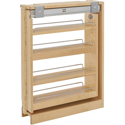 6 Inch Width Wood Kitchen Base Cabinet Filler Pull-Out with Blumotion Soft-Close Slides, Natural, Min. Cabinet Opening: 6-1/8" W x 23-1/4" D x 30-1/8" H