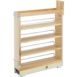  Rev A Shelf Wood Kitchen Base Cabinet Pull-Out Organizer with Adj. Shelves, Soft-Close Slides, Min. Cabinet Opening 5-1/2 Inch Width x 21-3/4 Inch Depth x 25-5/8" Height, Maple 
