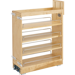  Rev A Shelf Wood Kitchen Base Cabinet Pull-Out Organizer with Adj. Shelves, Soft-Close Slides, Min. Cabinet Opening 8-1/2 Inch Width x 21-3/4 Inch Depth x 25-5/8" Height, Maple 