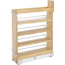  Rev A Shelf Wood Kitchen Base Cabinet Pull-Out Organizer with Adj. Shelves, Blumotion Slides, Min. Cabinet Opening 5-1/2 Inch Width x 21-3/4 Inch Depth x 25-5/8" Height, Maple 