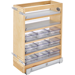 37% OFF 8 Inch Width Soft-Close Vanity Base Grooming Pullout Organizer with 9 Storage Bins, Natural, Min. Cabinet Opening: 8-1/2" W x 19-5/8" D x 20-3/4" H