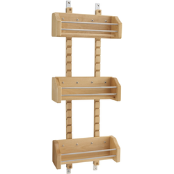 22% OFF Adjustable Door Mount Spice Rack with Chrome Rails and Mounting Hardware for 15 Inch Width Cabinet, 10-1/8 Inch Width x 25 Inch Height x 4 Inch Depth, Natural Maple 
