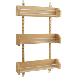 22% OFF Adjustable Door Mount Spice Rack with Chrome Rails and Mounting Hardware for 21 Inch Width Cabinet, 16-1/8 Inch Width x 25 Inch Height x 4 Inch Depth, Natural Maple 