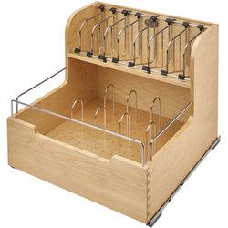 20-1/2 Inch Width Kitchen Base Cabinet Pull-Out Food Storage Container Organizer with Soft Close Heavy Duty Slides, for 24 Inch Base Cabinet, Natural, Min. Cabinet Opening: 21" W x 21-3/4" D x 19" H