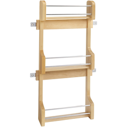 22% OFF Door Mount Spice Rack with Chrome Rails and Mounting Hardware for 15 Inch Width Cabinet, 10-1/2 Inch Width x 21-1/4 Inch Height x 3-1/8 Inch Depth, Natural Maple