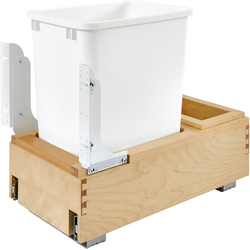22% OFF 35 Quart Wood Bottom Mount Single Trash Pull-Out Waste Container, Min. Cabinet Opening: 11-3/4" Wide, Natural