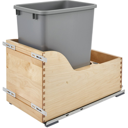18% OFF Touch-to-Open, 35 Quart Double Trash Pull-Out Waste Container, Blum Tandem Heavy Duty Blumotion Soft-Close slides, Servo Drive- Electric Assist, Min. Cabinet Opening: 12" Wide, Maple, Natural
