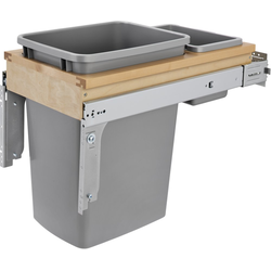 22% OFF 35 Quart Wood Top Mount Single Trash Pull-Out Soft-Close Waste Container, Cabinet Opening Width: 12", Natural