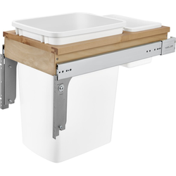 22% OFF 35 Quart Wood Top Mount Single Trash Pull-Out Waste Container for 12 Inch Cabinet Opening Width, Natural