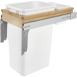 22% OFF 50 Quart Wood Top Mount Single Trash Pull-Out Waste Container for 1-1/2" Frame Cabinet, Cabinet Opening Width: 12", Natural