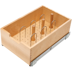16% OFF 14 Inch Width Wood Single Bottom Mount Pullout with Soft Close Slides for 18 Inch Base Cabinet, Natural, Min. Cabinet Opening: 14-1/4 W x 22-1/2 D x 24-1/4 H Inch