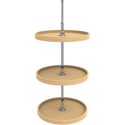 20 Inch Diameter Wood Classic 3-Shelf Full Circle Lazy Susan Set For Base Corner Cabinet, Natural