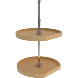 31% OFF 20 Inch Diameter D-Shape Wood Classic 2 Shelf Independently Rotating Corner Lazy Susan Set, Natural