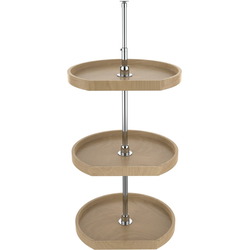 21% OFF 20 Inch Diameter D-Shape Wood Classic 3 Shelf Independently Rotating Corner Lazy Susan Set, Natural