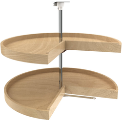 21% OFF 31 Inch Diameter Pie Cut Wood Classic Door Mount 2 Shelf Corner Lazy Susan Set, Natural