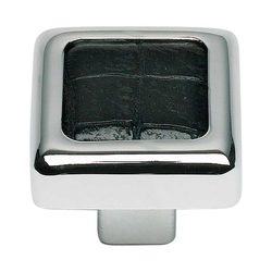 Paradigm 1-1/4 Inch Diameter Chrome/Black Croco Cabinet Knob