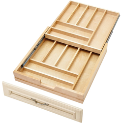 43% OFF Two Tier, Double Cutlery Drawer for 24 Inch Face Frame Cabinet with a 21 Inch Cabinet Opening Width, Requires 21-Inch Undermount Slide and Locking Clips Purchased Separately, Maple