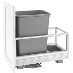 35 Quart Bottom Mount Single Trash Pull-Out Waste Container with Rev-A-Motion Slides, Min. Cabinet Opening: 11-1/2'' Wide, Silver
