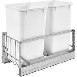 22% OFF 27 Quart Premiere Double Trash Pull-Out Waste Containers, Min. Cabinet Opening: 11-3/4" Wide, White