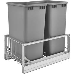 22% OFF 50 Quart Double Soft Close Bottom Mount Recycle Center with Compost System, Min. Cabinet Opening: 15" Wide, Silver
