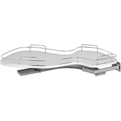 The Cloud 1 Tier Blind Corner Organizer, Blind Left, Min. Cabinet Opening 15 Inch Wide x 8 Inch High, Chrome/Gray