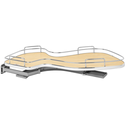 The Cloud 1 Tier Blind Corner Organizer, Blind Right, Min. Cabinet Opening 15 Inch Wide x 8 Inch High, Chrome/Maple