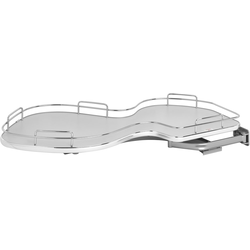 The Cloud 1 Tier Blind Corner Organizer, Blind Left, Min. Cabinet Opening 18 Inch Wide x 8 Inch High, Chrome/Gray