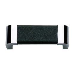 Paradigm 3 Inch Center to Center Chrome/Black Leather Cabinet Pull