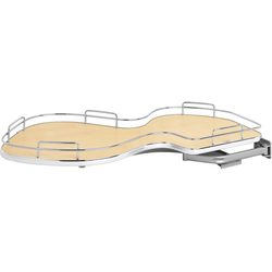 The Cloud 1 Tier Blind Corner Organizer, Blind Left, Min. Cabinet Opening 18 Inch Wide x 8 Inch High, Chrome/Maple