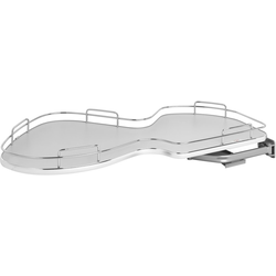 The Cloud 1 Tier Blind Corner Organizer, Blind Left, Min. Cabinet Opening 21 Inch Wide x 8 Inch High, Chrome/Gray