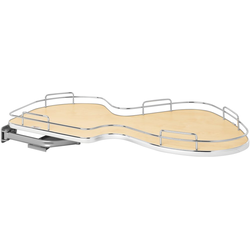 The Cloud 1 Tier Blind Corner Organizer, Blind Right, Min. Cabinet Opening 21 Inch Wide x 8 Inch High, Chrome/Maple