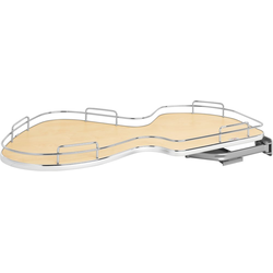 The Cloud 1 Tier Blind Corner Organizer, Blind Left, Min. Cabinet Opening 21 Inch Wide x 8 Inch High, Chrome/Maple