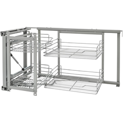 31% OFF Rev-A-Shelf 5707-15CR, 39 Inch Width Premiere Pull-Out Blind Corner Organizer with Soft-Close for 15" W Cabinet Opening, Chrome