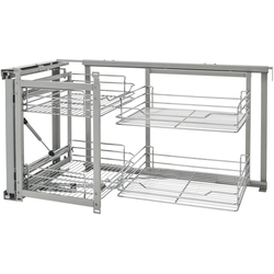 31% OFF Rev-A-Shelf 5707-18CR, 39 Inch Width Premiere Pull-Out Blind Corner Organizer with Soft-Close for 18" W Cabinet Opening, Chrome