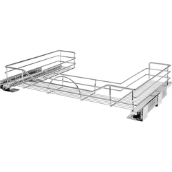 29-1/2 Inch Width Pull Out Undersink U-Shaped Wire Basket with Soft Close Slides, Chrome, Min. Cabinet Opening: 29-5/16" W x 22" D x 29-5/16" H