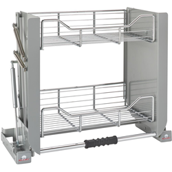  Premiere Two-Tier Cabinet Pull-Down Shelving System for Minimum Cabinet Opening 22-1/4" Width x 18-5/8" Height x 10-3/4" Depth, Chrome 
