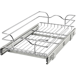 33% OFF One-Tier Wire Basket Pull-Out Organizer for Minimum Cabinet Opening 11-7/8" Width x 6" Height x 22-1/8" Depth, Full Extension Slides with Bottom/Deck Mounting Bracket, Chrome 