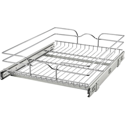 33% OFF One-Tier Wire Basket Pull-Out Organizer for Minimum Cabinet Opening 17-7/8" Width x 6" Height x 22-1/8" Depth, Full Extension Slides with Bottom/Deck Mounting Bracket, Chrome 