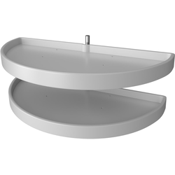 Rev-A-Shelf 6842-39-11-570, Lazy Daisy 2-Shelf- 39 Inch Diameter Half-Moon Pivot Lazy Susan, Minimum Cabinet Opening Width-19-1/4 Inch, White Polymer