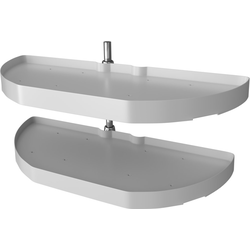 Rev-A-Shelf 6882-31-11-570, Lazy Daisy 2-Shelf- 31 Inch Diameter Half-Moon Pivot and Pull-Out Lazy Susan, Minimum Cabinet Opening Width-13-1/4 Inch, White Polymer