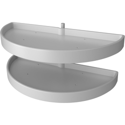 Rev-A-Shelf 6882-33-11-570, Lazy Daisy 2-Shelf- 33 Inch Diameter Half-Moon Pivot and Pull-Out Lazy Susan, Minimum Cabinet Opening Width-16-1/8 Inch, White Polymer