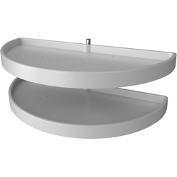 Rev-A-Shelf 6882-39-11-570, Lazy Daisy 2-Shelf- 39 Inch Diameter Half-Moon Pivot and Pull-Out Lazy Susan, Minimum Cabinet Opening Width-19-1/4 Inch, White Polymer