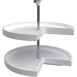 21% OFF 28 Inch Diameter Pie Cut RAS Polymer Door Mount 2 Shelf Corner Lazy Susan Set, for 26, 32 Inch Inner Cabinet Height, White